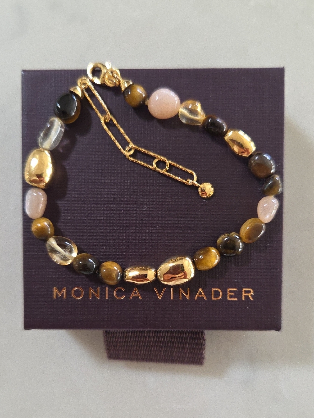 MONICA VINADER Rio Multi Gemstone Beaded Bracelet. New